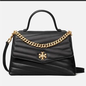 Black Tory Burch Kira Chevron Top Handle Satchel Brand New